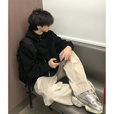 抖音得物品质26春装美式重磅结构斜拉链高领连帽卫衣开衫外套W61，女装短外套，电商A486