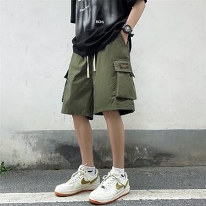 2024夏季新款美式潮牌大口袋五分裤休闲工装短裤男现货K7794-P26,浅粉红色牛仔短裤搭配什么上衣图片