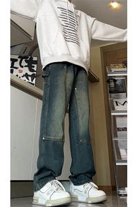 春秋现货伐木工装牛仔裤男宽松直筒GK07-P55-限价68图片