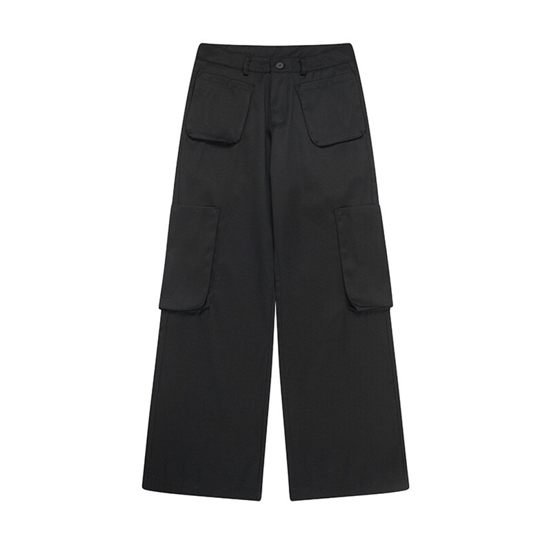 白底 多口袋工装裤休闲裤长裤直筒裤A014-DY25206-P70控98图片