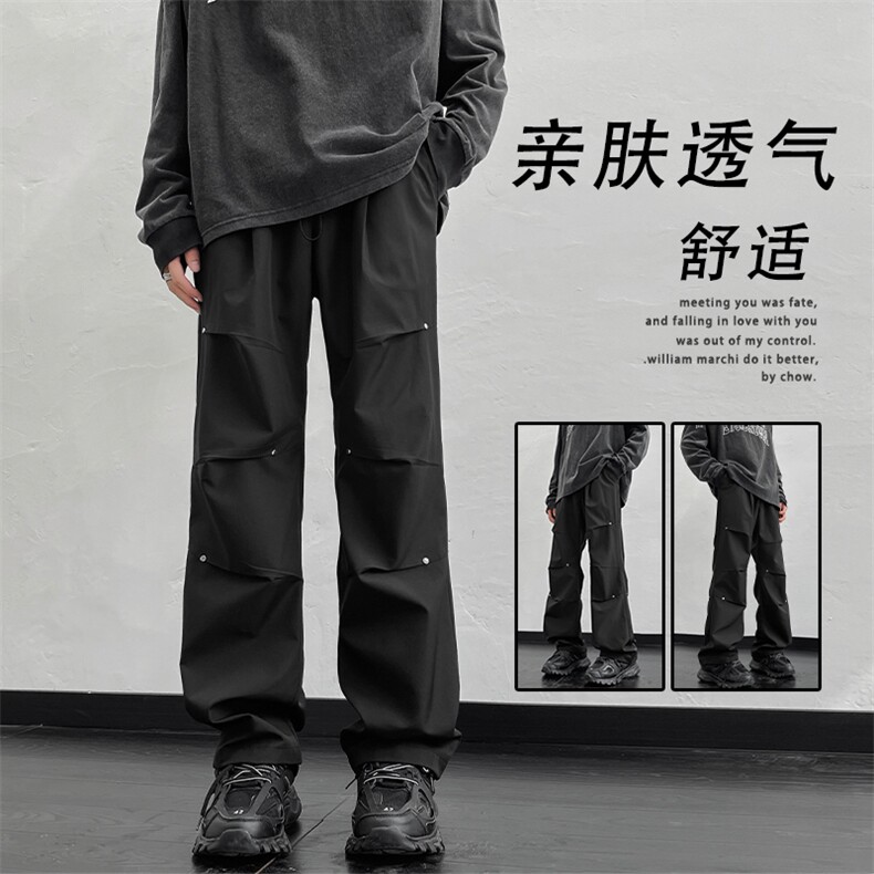 机能风秋季休闲宽松百搭高街潮流伞兵工装直筒长裤子K730-特批-35,男装工装外套,星座718-1
