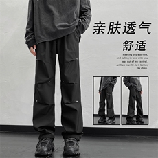 机能风秋季休闲宽松百搭高街潮流伞兵工装直筒长裤子K730-特批-35，男装工装外套，星座718-1