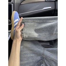 1506-1/K2101/p46美式复古斜切弯刀牛仔裤男款秋冬显瘦微喇裤子，男装牛仔裤，星座1506-1