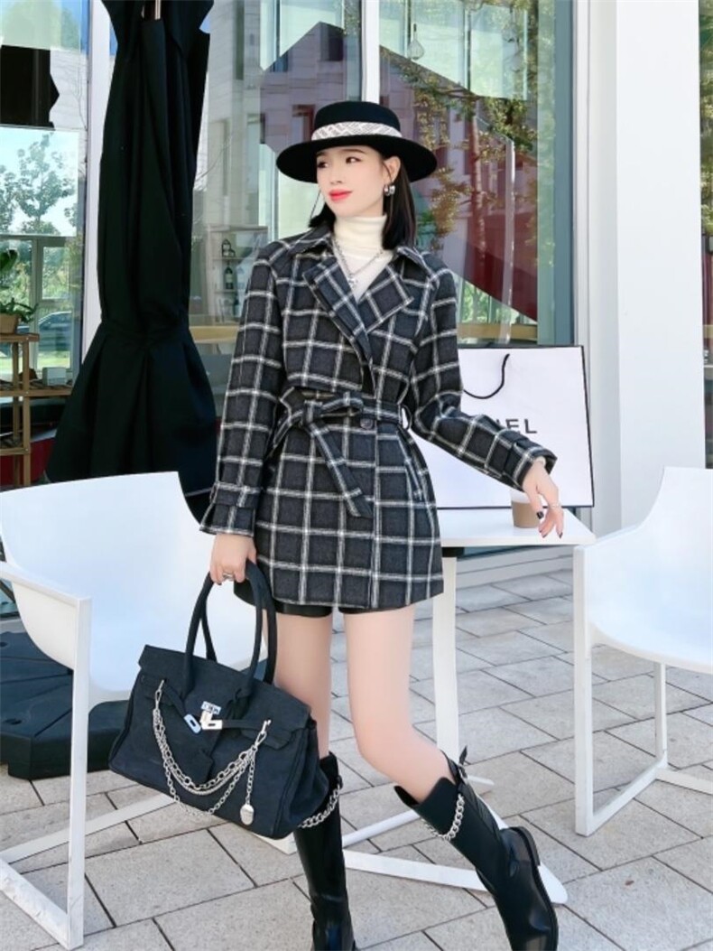 格子外套，其它，英利伊人