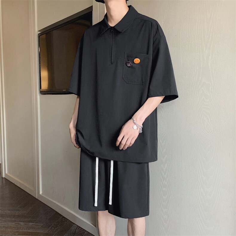酒店夏季百搭舒适宽松透气潮流休闲免烫抗皱TZ22-特批70,男装休闲套装,星座718