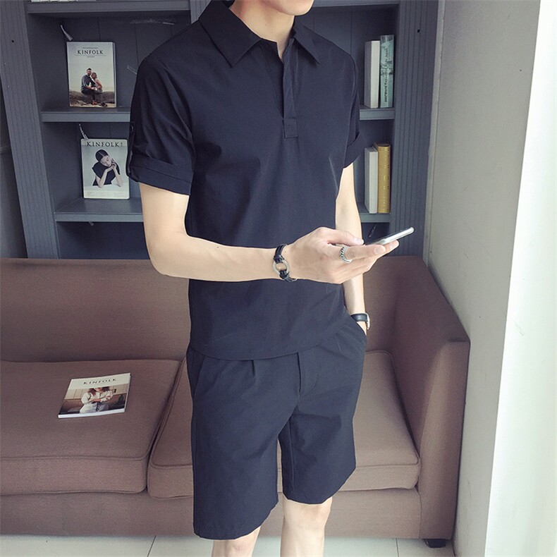 店主风~2025夏季休闲条纹半袖套装TZ02/P80,男装T恤,电商B331