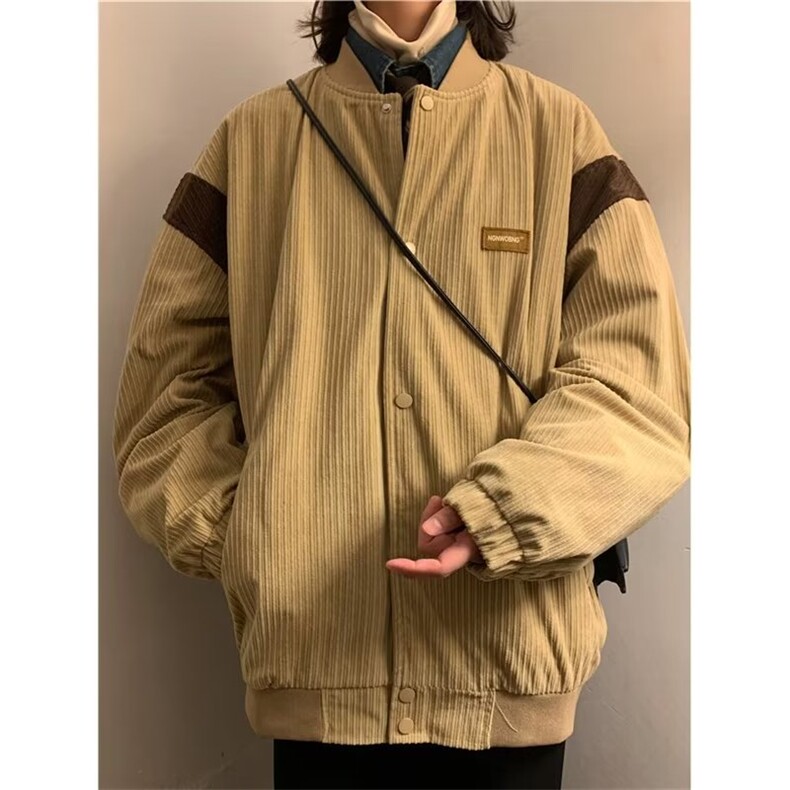 日系灯芯绒夹克男秋冬潮牌复古宽松百搭嘻哈痞帅外套W5461-P55,男装夹克,星座412-2