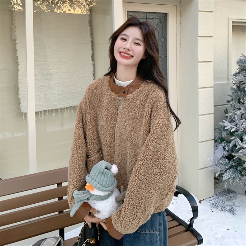 47h新品精冬装新款韩系羊羔毛外套2608---P195--K279,女装短外套,2C253