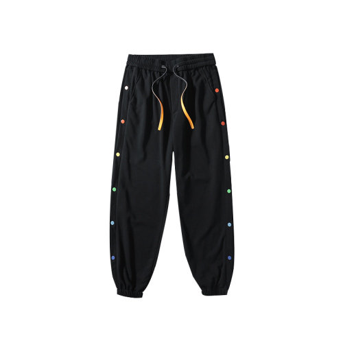 日系2024秋冬款个性撞色排扣束脚运动休闲潮牌卫裤8805-P50控69,男装休闲裤,星座914-3