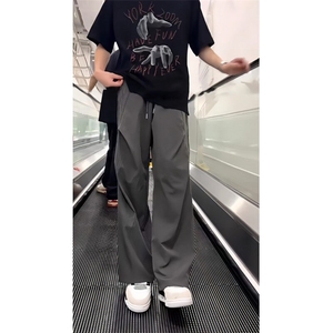 现货网图！纯色百搭皱褶美式速干休闲长裤-EX50802-特批25图片