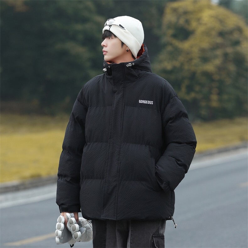 山系风连帽羽绒棉服冬季日系玉米格加厚棉袄外套A436-8879-P105,男装棉衣,电商A436