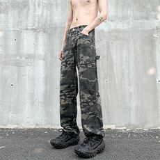 秋季美式ins高街hiphop迷彩水洗伐木裤工装货号K2312P55，男装牛仔裤，电商A063
