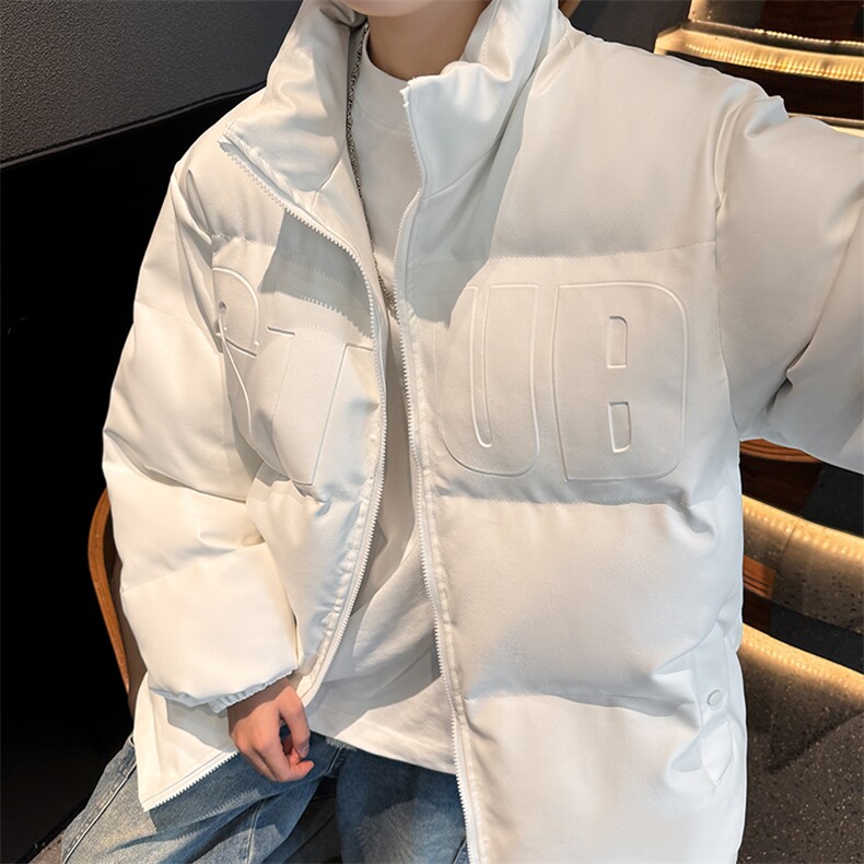 冬装立领pu皮衣羽绒棉服男外套M2881钢印P85直播,男装皮衣,星座1904A