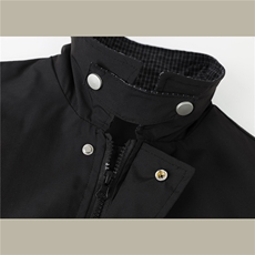 JK733-M-3XL-特P52-美式复古哈灵顿夹克防风翻领撞色格子领外套，男装夹克，星座1811B