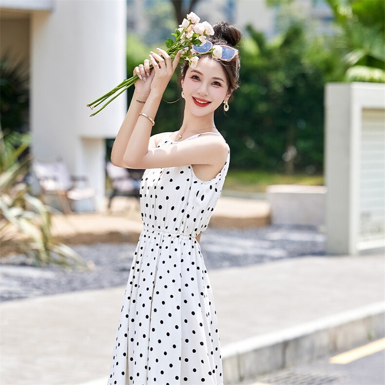 《现货48H发》4色可选优雅都市经典吊带连衣裙,女装连衣裙,曼琳思菲