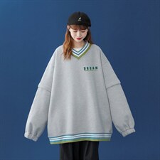 中性风22秋季港风潮牌字母印花套头V领卫衣B257P55控68，男装卫衣，A247A