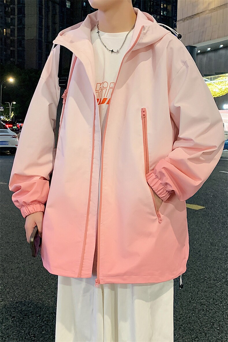 新款二开港风中性风宽松夹克男渐变防水冲锋衣外套MYJ24-7830-P68,男装夹克,星座717