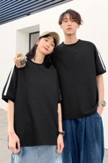 夏季现货主推不断货大码港风情侣宽松休闲圆领短袖T恤T65P28，男装T恤，电商B226