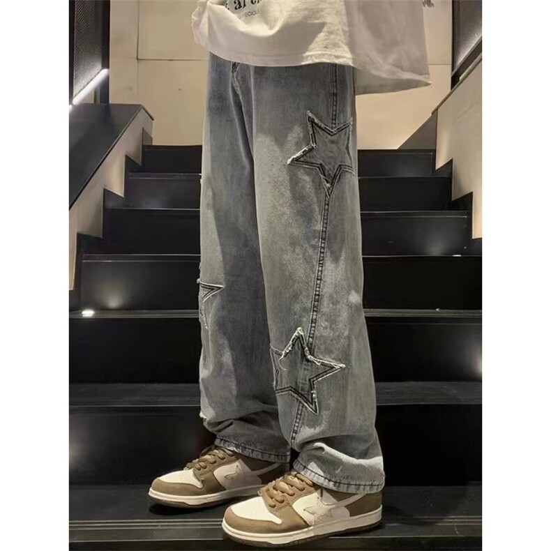 1506A/G88050/P44直筒牛仔长裤男高级感春季潮牌阔腿裤,男装休闲裤,星座1506A