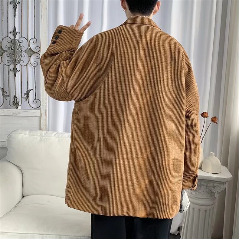 灯芯绒华夫格西装外套男ins港风复古宽松上衣秋款J2055P60,男装西服,星座1116-2