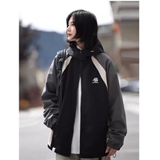 春秋款户外机能插肩袖夹克男女复古潮流冲锋衣小众拼色防水外套男，男装夹克，星座1210-1