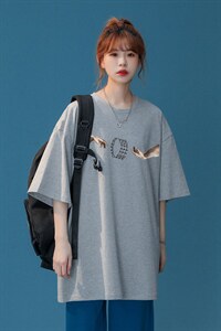 中性 夏季潮流ins宽松个性情侣百搭短袖T恤 T1007 P25控38图片