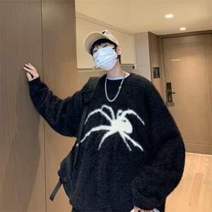 美式街头设计感圆领毛衣男慵懒风休闲针织衫M3268P55图片