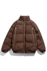 1PU皮复古做旧双侧金属拉链大码M-5XL加棉棉衣男MY77092P130控198，男装棉衣，星座226-2