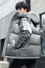 仓库现货三条杠连帽鲨鱼皮直播质量短款外套羽绒服R213P90，男装羽绒服，星座301D-5(原星座1415）