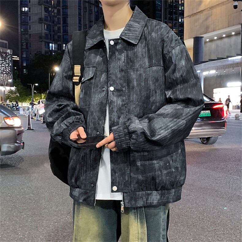 新款工装翻领夹克秋季潮流美式复古外套XZ301b-2-JK2511P78 港风图片