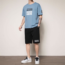 2021夏装潮牌纯棉青少年休闲运动两件套短袖套装男H0807-P35，男装套装，星座217-4
