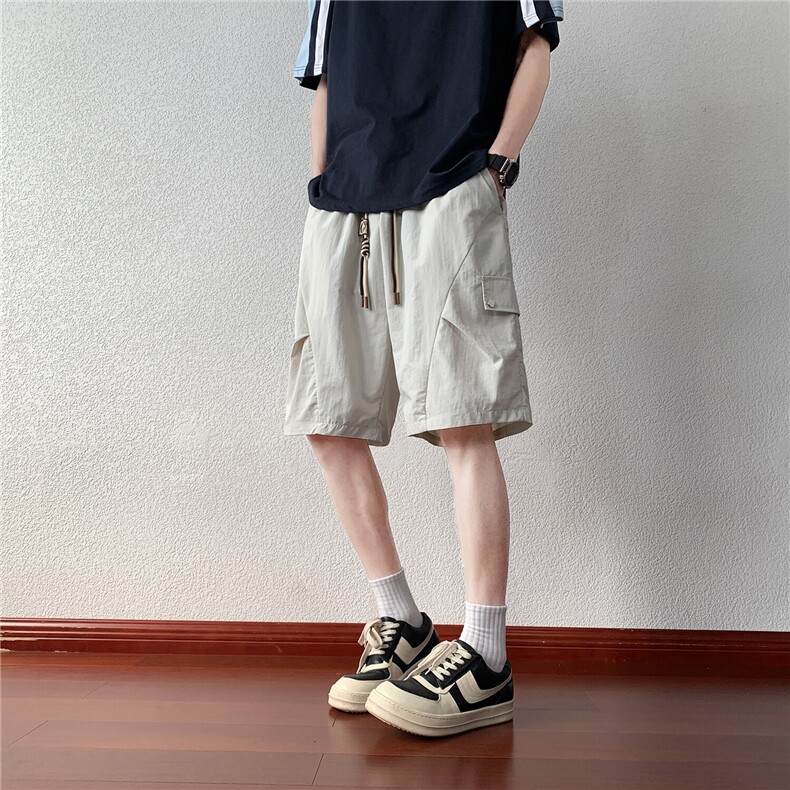 褶皱解构设计速干五分短裤DK008模特酒店锦纶(S-2XL)TP22,男装牛仔裤,电商A088