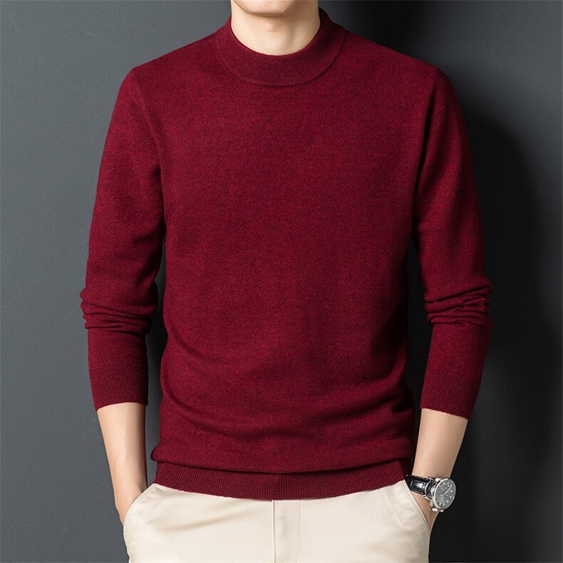 LCZ8803秋冬新款2023年男士羊毛衫纯羊毛针织休闲打底衫毛衣P85，男装针织衫/毛衣，电商B360