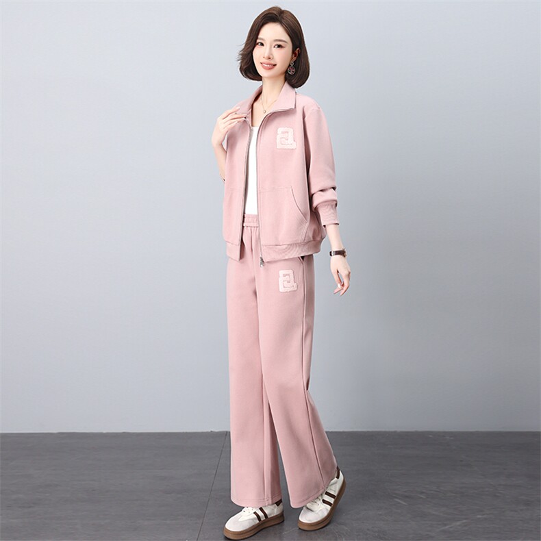 运动套装女早春穿搭2025新款春秋装搭配一整套休闲妈妈时尚两件套,女装套装/套裙,涵誉