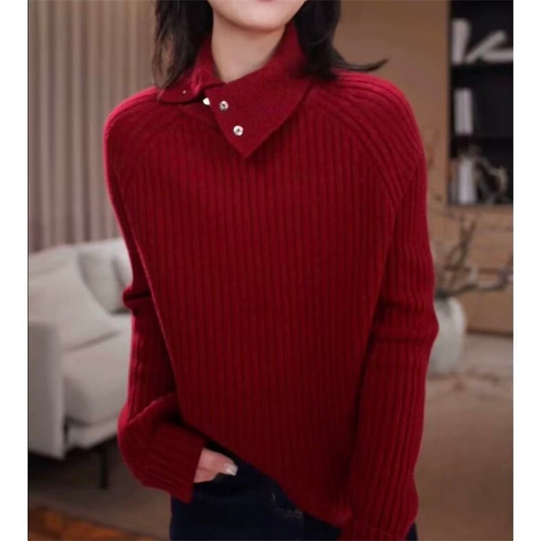 2025年秋季时尚百搭通勤简约休闲羊毛套衫，女装羊毛衫，朝辰羊绒