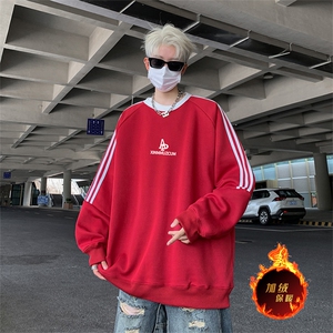 抖音得物供货提供视频秋冬重磅美式宽松织带圆领卫衣0325