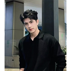 Z32-P552025美式复古翻领宽松慵懒套头坑条针织衫毛衣男秋，男装针织衫/毛衣，电商B323A
