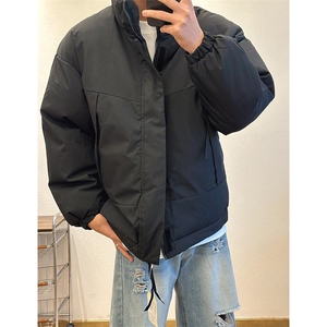 现货美式高街休闲夹克冬季立领纯色三防户外工装加厚棉服外套图片