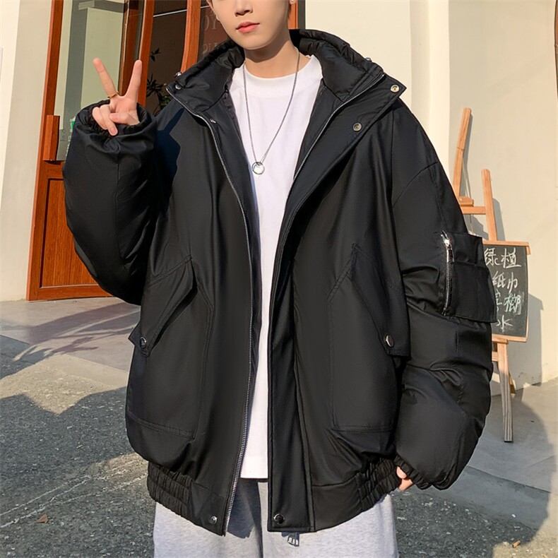 pu皮棉衣男冬季新款加厚棉服宽松面包服棉袄M7166P125控168,男装棉衣,电商A157