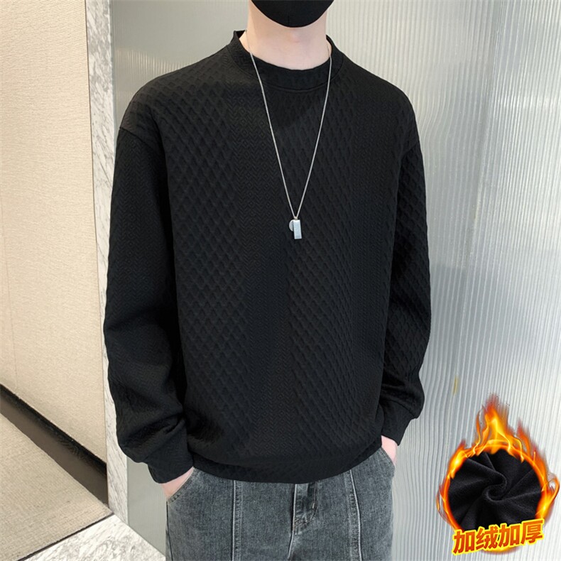 M-8XL秋季加绒加厚胖子提花圆领卫衣男,男装卫衣,星座209