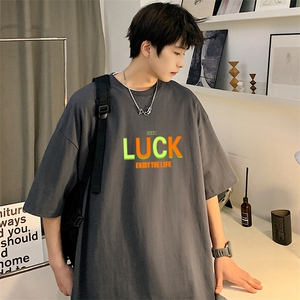 XX05男休闲圆领大码印花T恤衫中性情侣短袖五分袖半截袖TEE潮男图片