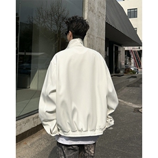春秋季高级感翻领夹克潮流宽松时尚休闲痞帅工装外套，男装夹克，星座410-7