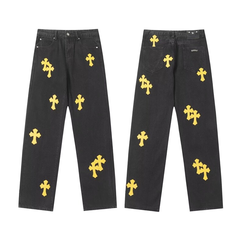 1506/QL9770/P52港风潮男个性字母牛仔裤，男装牛仔裤，星座1506