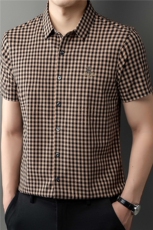 DN2990春夏男士新款短袖衬衫青年修身翻领衬衣休闲打底衫，男装衬衫，电商B360