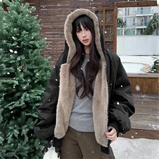 两面穿现货重磅短款座山雕棉衣男女双面穿毛毛绒棉服加厚外套，男装棉衣，电商A486-1