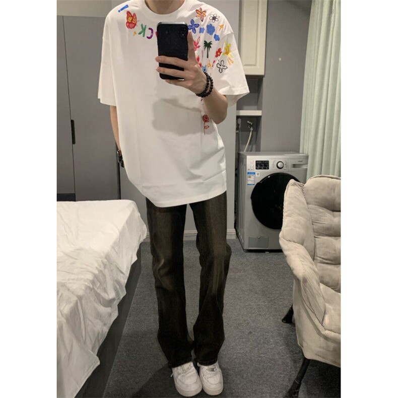 706-1-T0279-P28特P现货夏季卡通印花短袖T恤情侣休闲半袖上衣,男装T恤,星座706-1