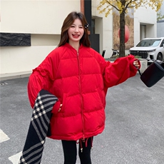 花边拼接白鸭绒棒球羽绒服女2025冬装保暖外套小个子跨年圣诞好看，女装羽绒服，艾米莉亚