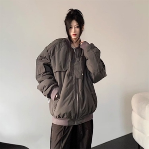飞行员夹克棒球服保暖拉链休闲外套男士ins潮牌宽松夹克百搭图片