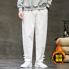 2025冬季新款风加绒加厚解构盘扣小脚宽松休闲裤棕K106-P60，男装卫衣，电商B277(原6028)