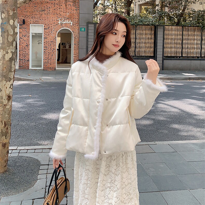 新款真水貂毛边90羽绒服2C110-H7769-P295-K438,女装羽绒服,2C110